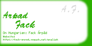 arpad fack business card