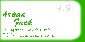arpad fack business card